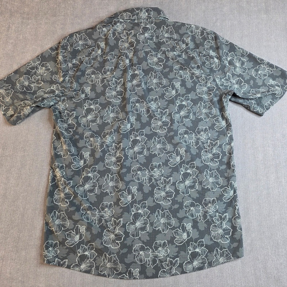 Orvis Floral Button Down Mens Medium Grey Stretch Performance Shirt Resortwear - Picture 4 of 11